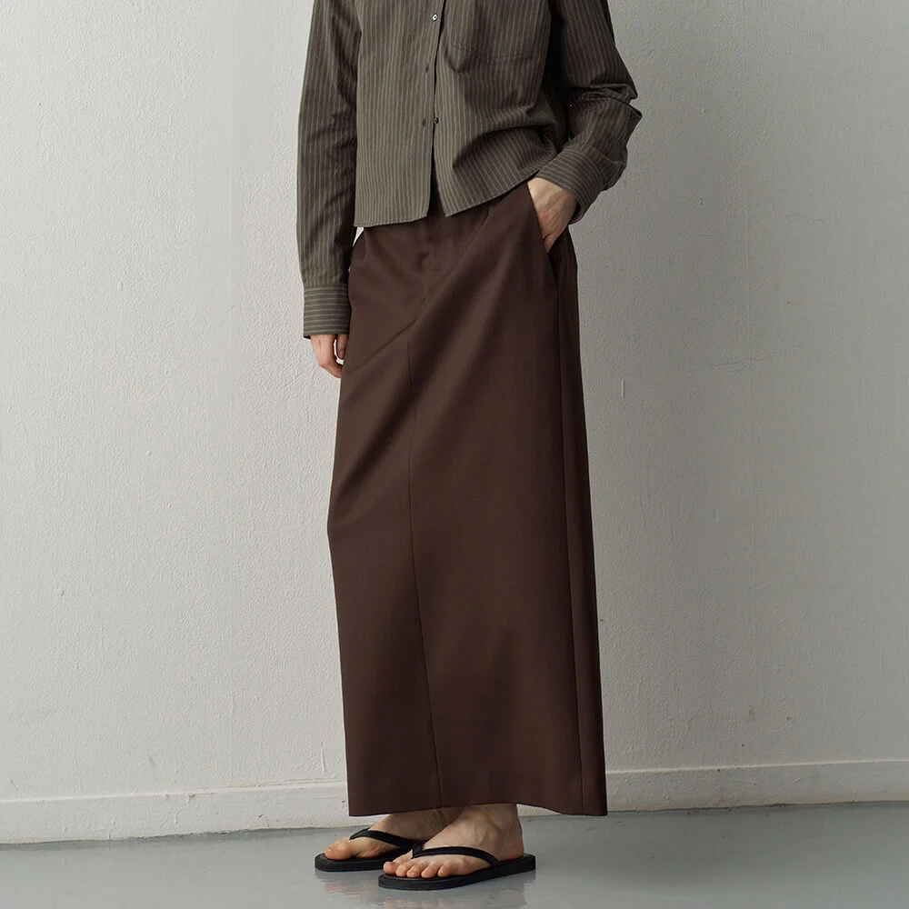經典 Maxi 半身裙_brown