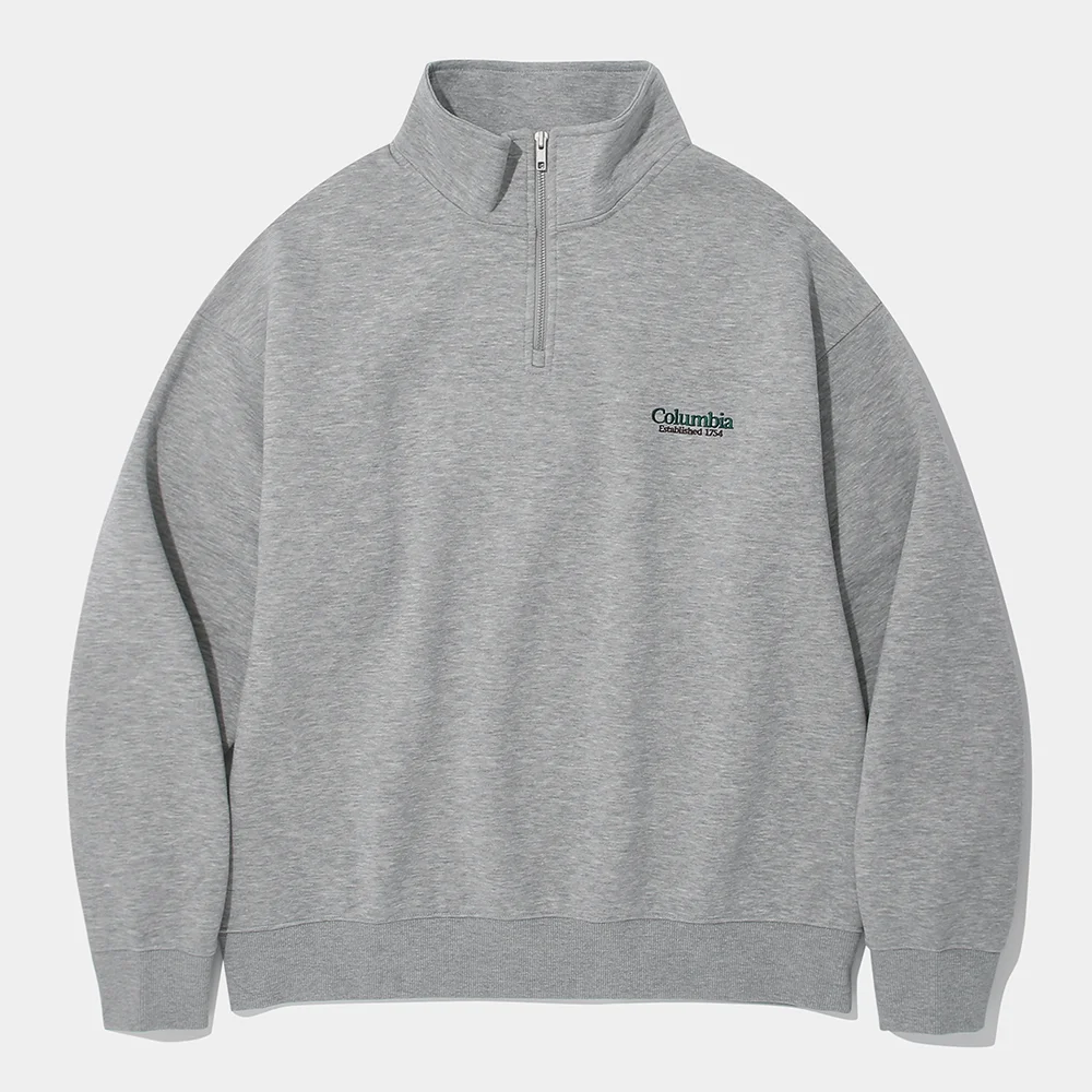 NYC EMB FLEECE H/ZIP SWEATSHIRT_M.GRAY