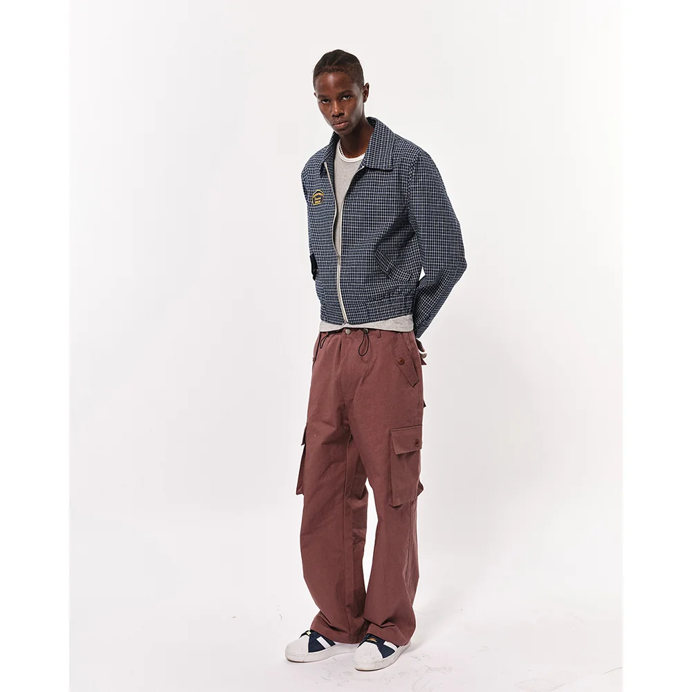 Bluesf Bio-Washing Nylon String Semi-Wide Cargo Pants
