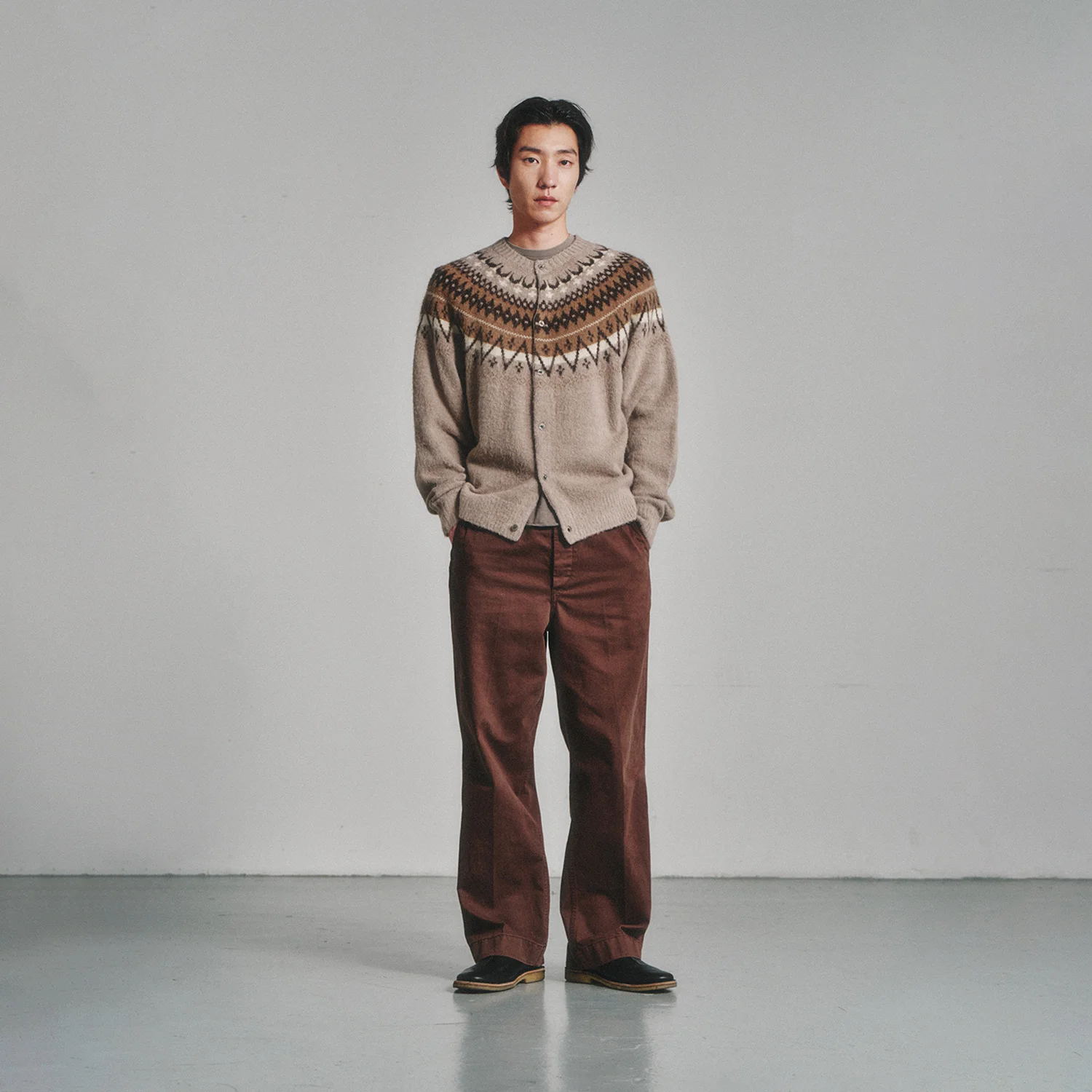 Fair Isle Mohair Cardigan_Wood