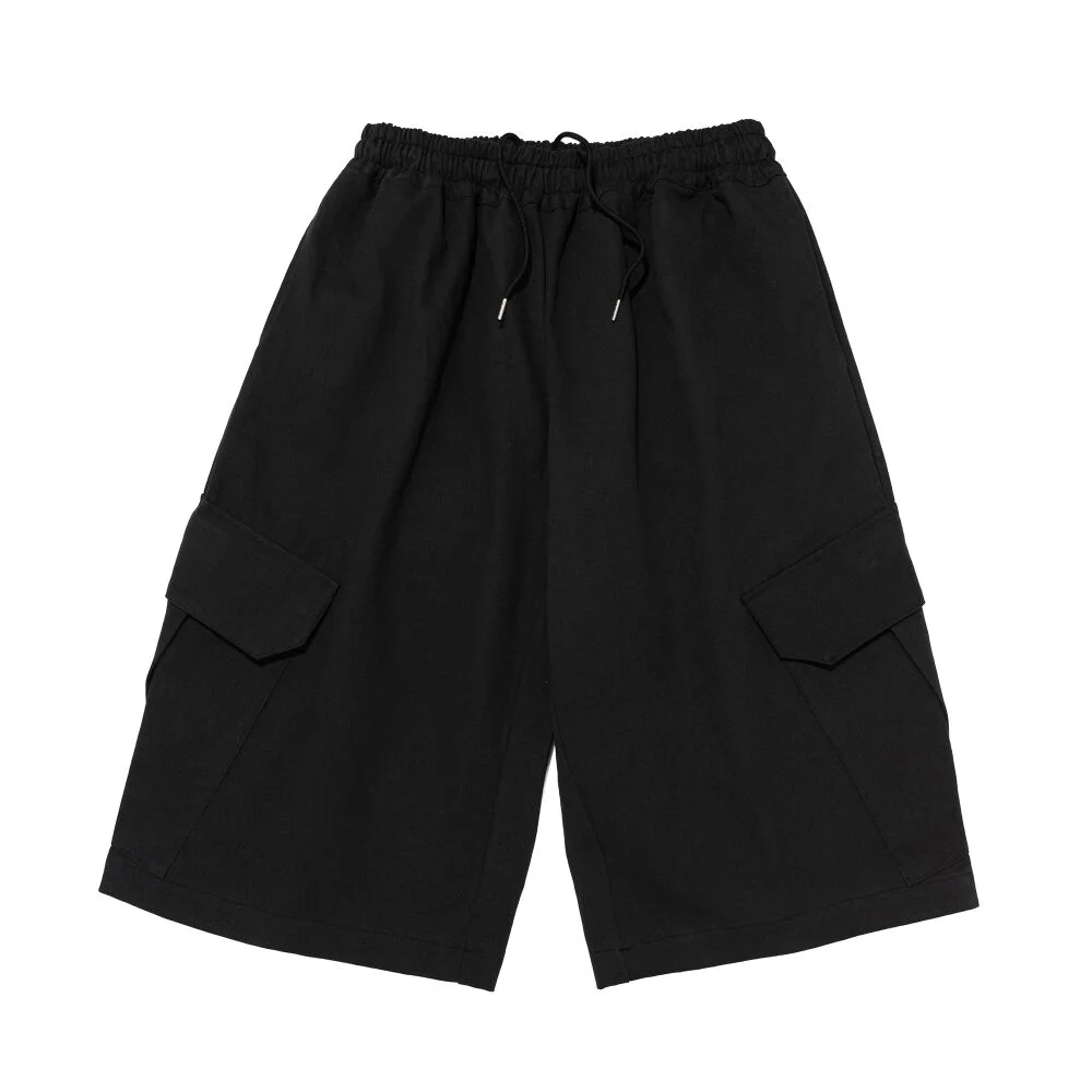 BIO CROP BERMUDA CARGO PANTS (BLACK)