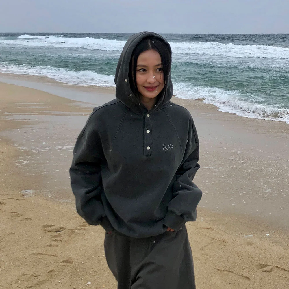 Pigment Heavy Sweat Burton Hoodie_Charcoal