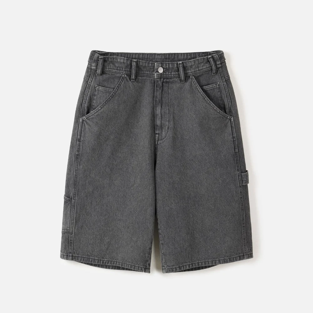 CHAINED WALE DENIM SHORTS GRAY (247)