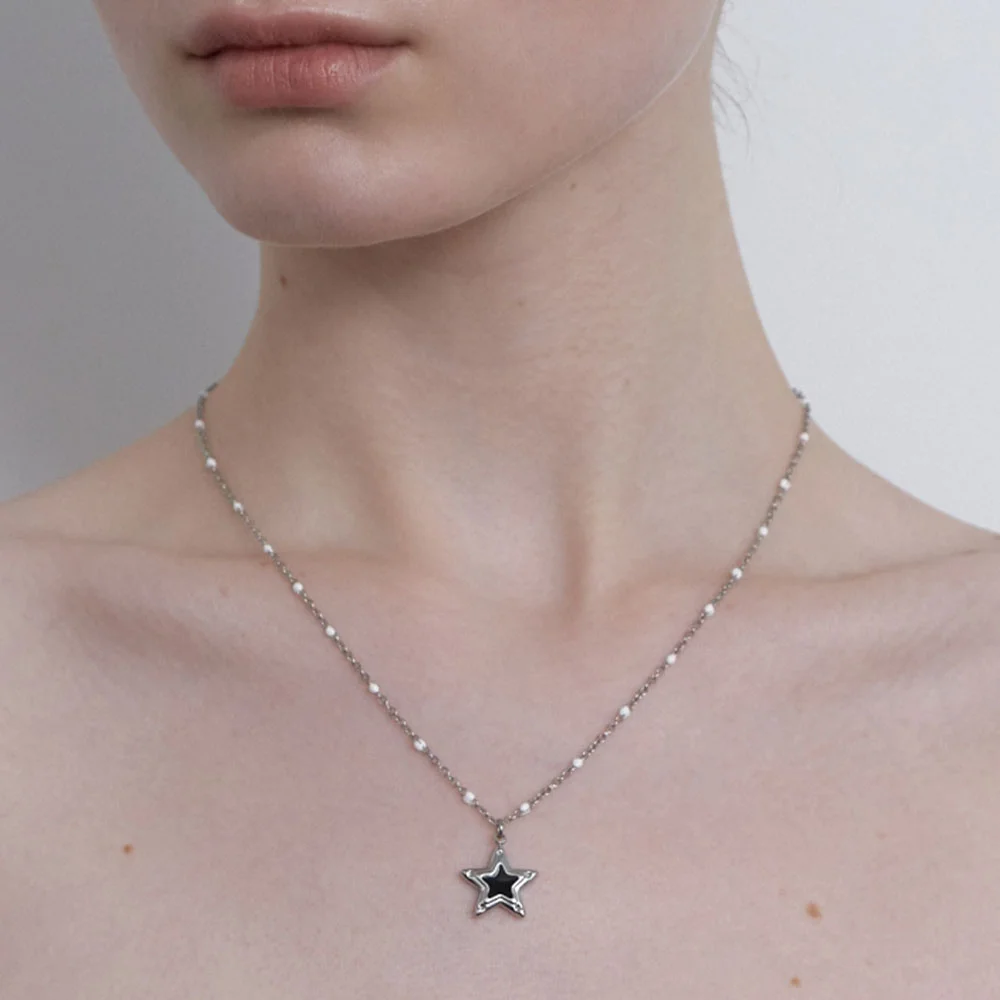Black Star Chain Necklace (L251MNK150)