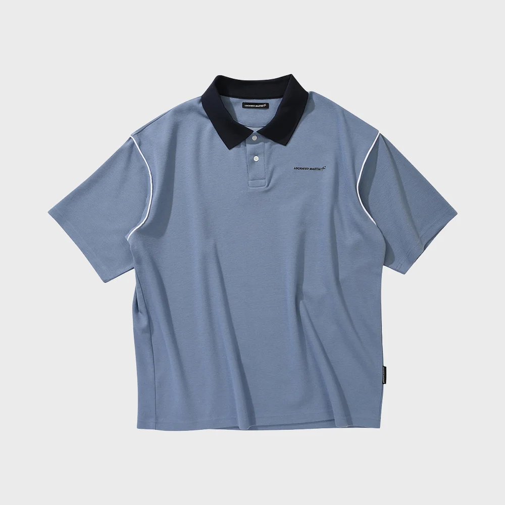 OVER FIT PIPING COLLAR TS (BLUE)