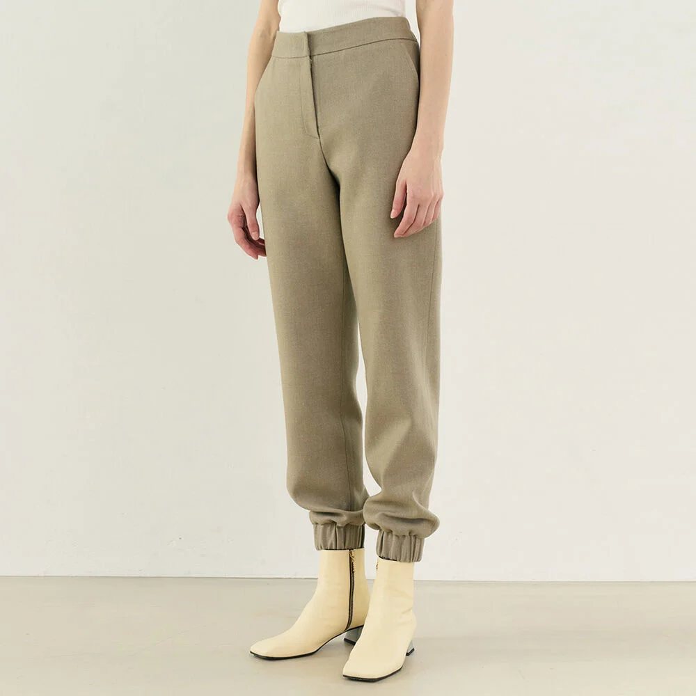 WOOL JOGGER PANTS (mocha beige)