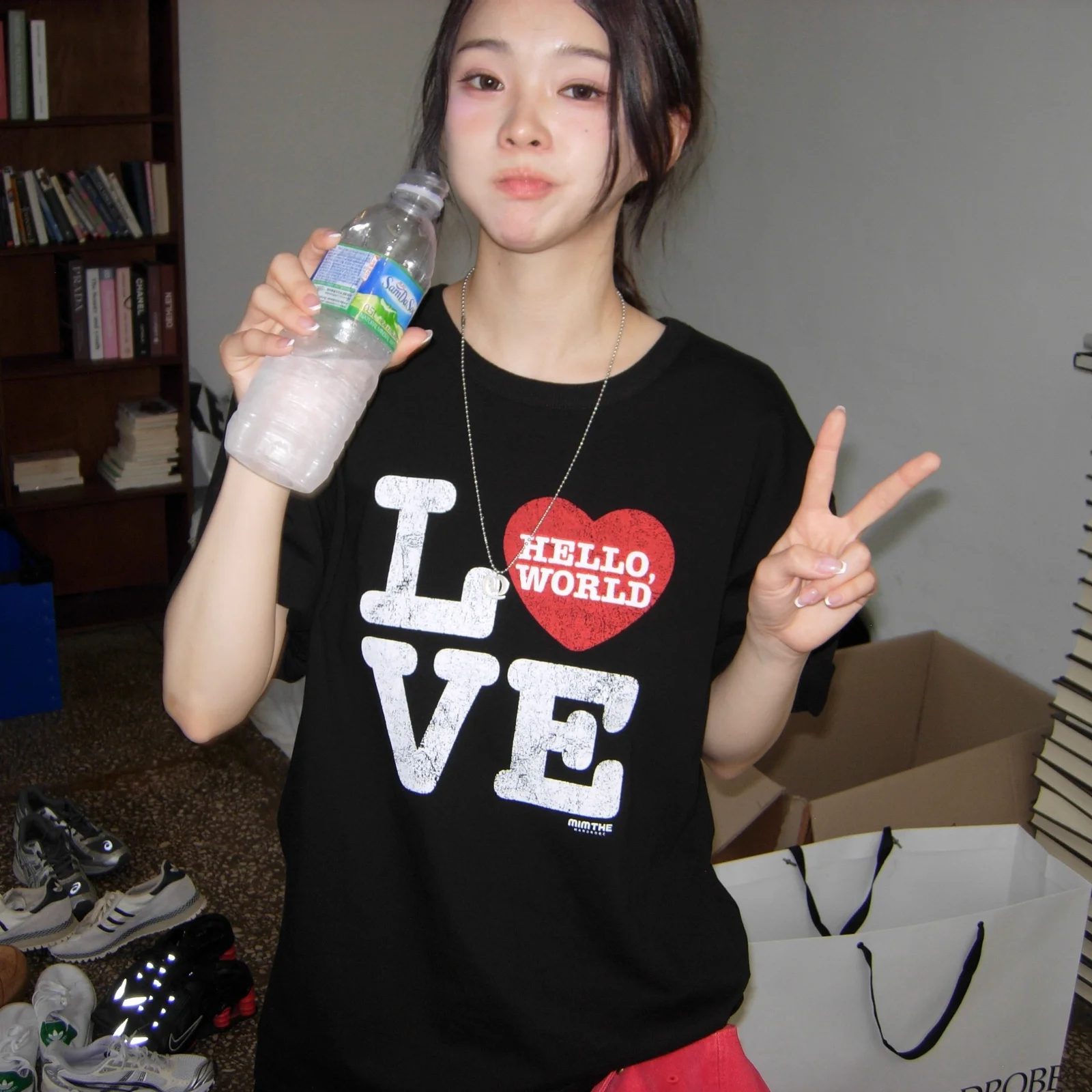 Hello 世界 LOVE T恤_黑色