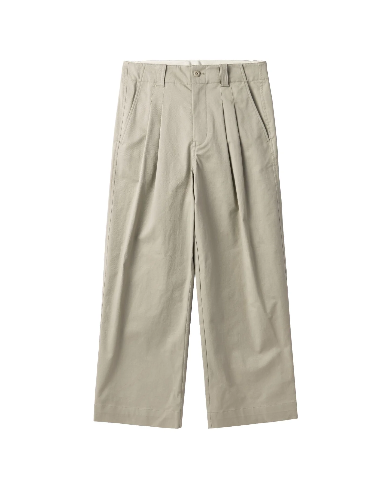 W TWO TUCK WIDE TROUSERS - BEIGE (P241WPT602)