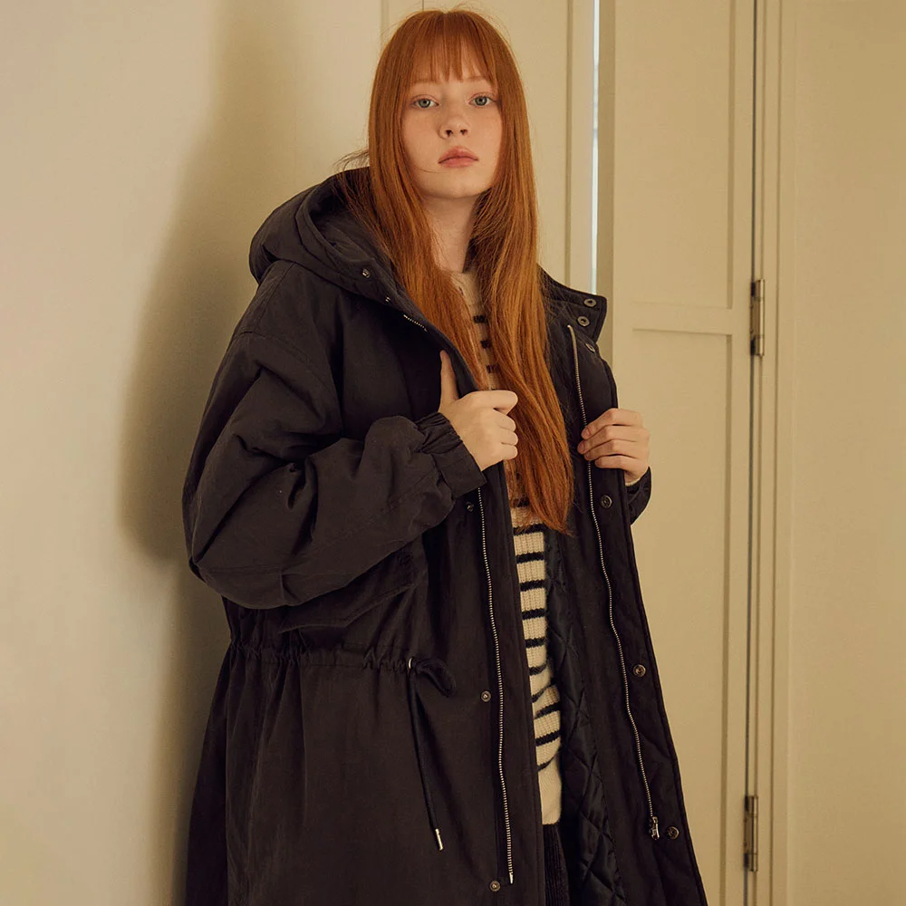 W/M-65 FishTail Hooded Jacket Padded Coat_BLACK
