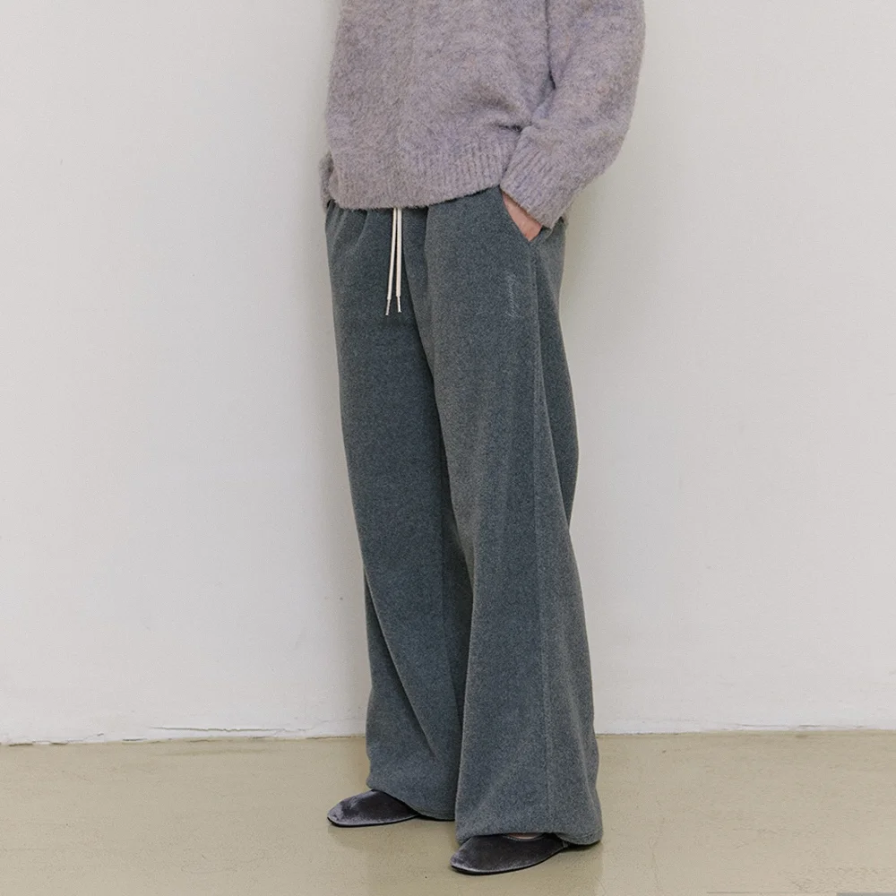 fleece easy pants - charcoal