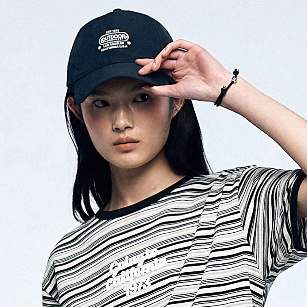 多重標誌 尼龍 棒球帽 (黑色)