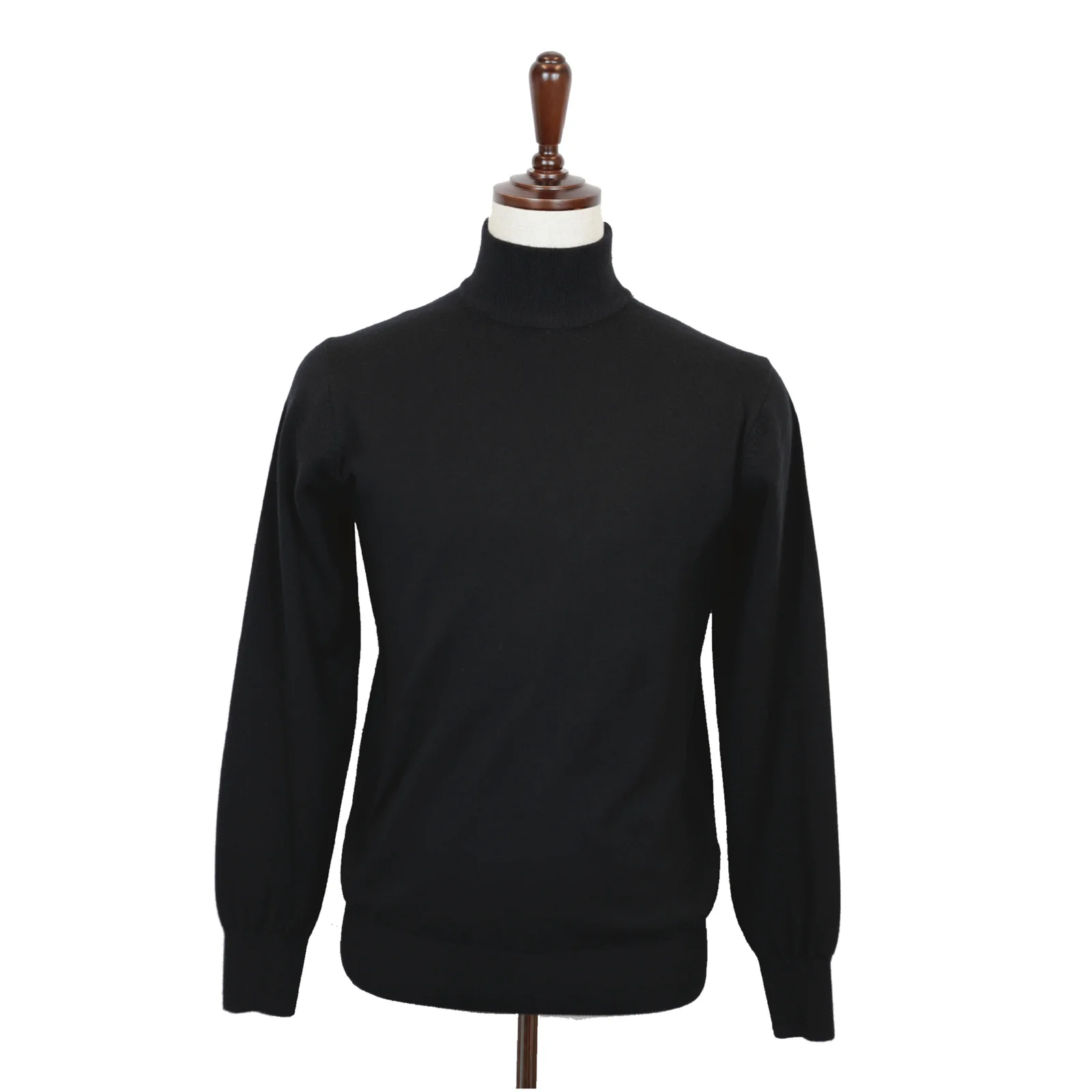 Half Neck Sweater - Black (Merino wool 100%)