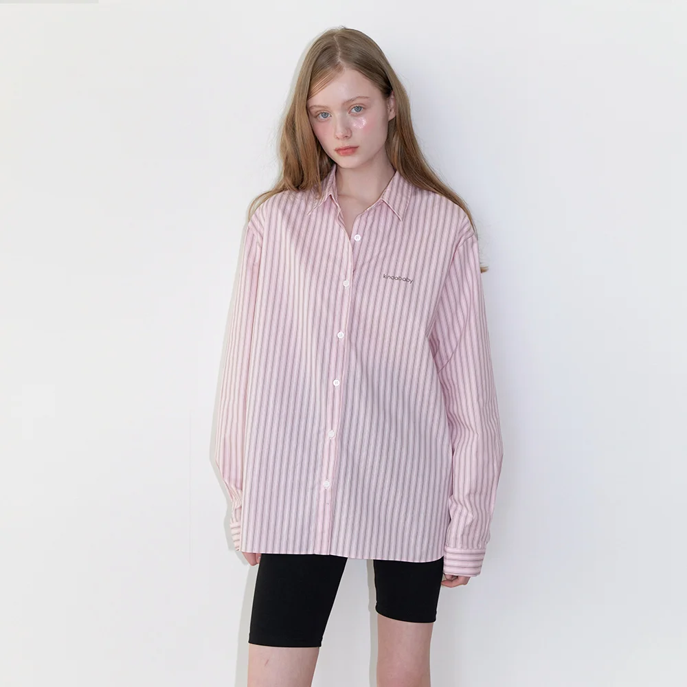 classic logo stripe shirts - pink