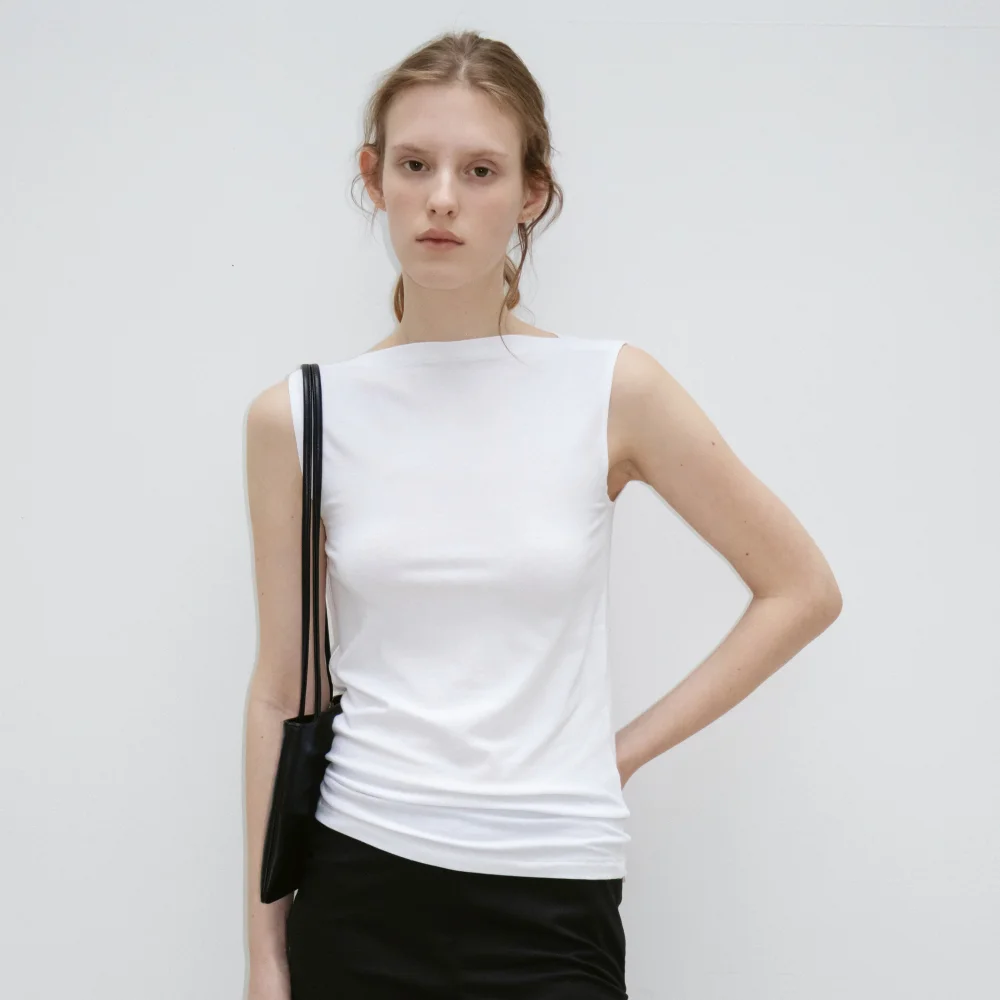 Stretch Jersey Sleeveless (White / Light Gray / Black)