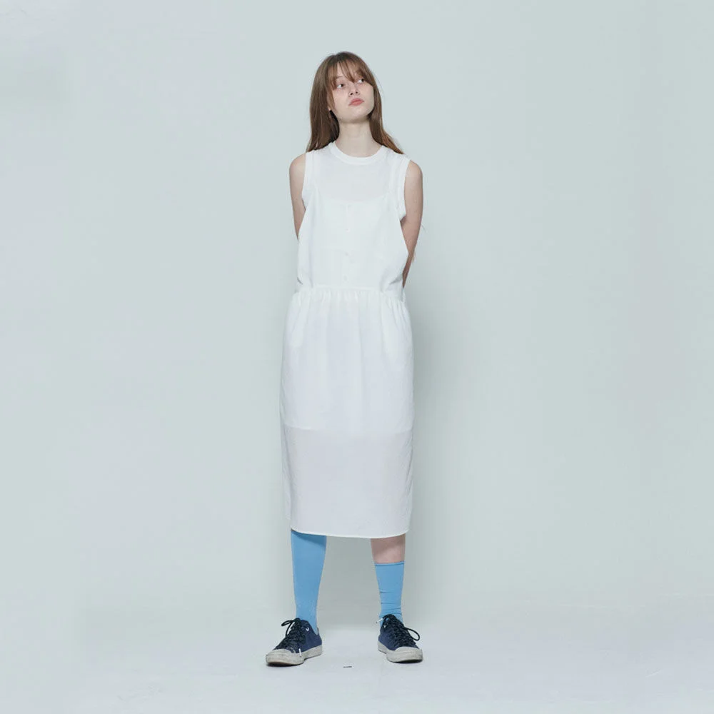 格紋 Slip 連身裙 (White)