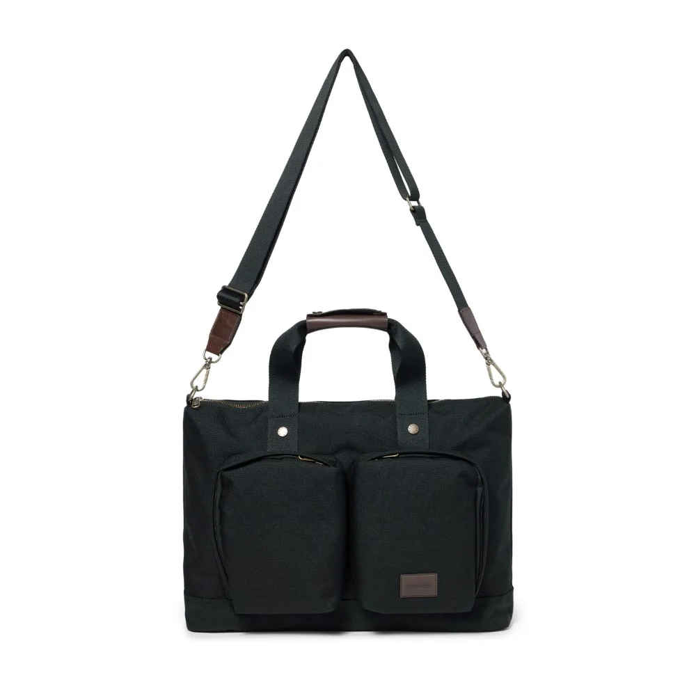 TWO POCKET TOTE BAG - BLACK (P245ATO203)