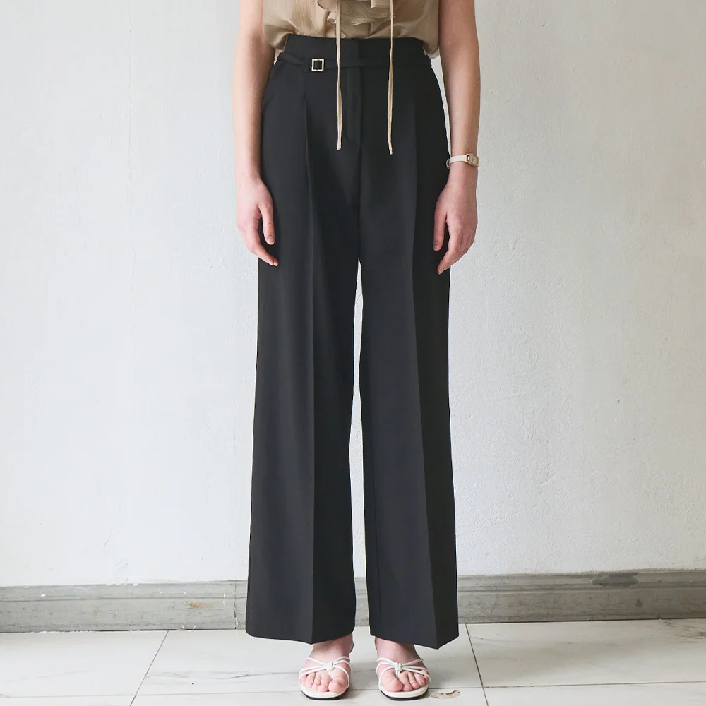 Tie detail wide pants_3 Colors