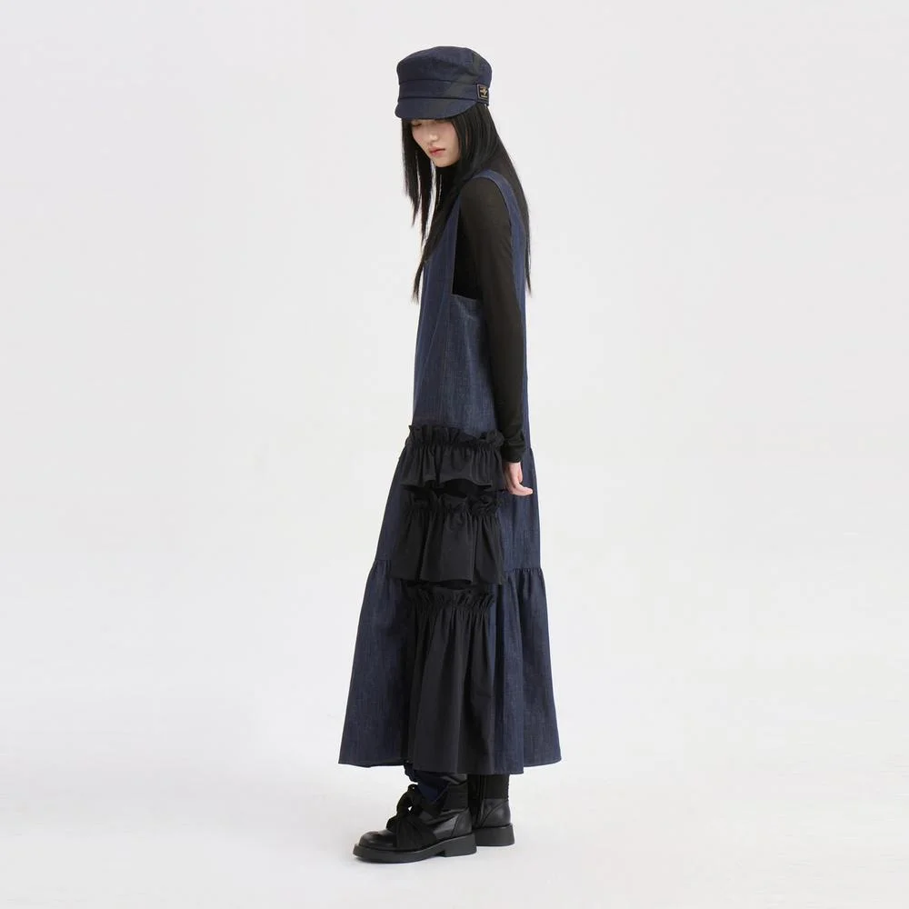 Color Blend Indigo Long Dress (dark blue) LFDAS26130BUD