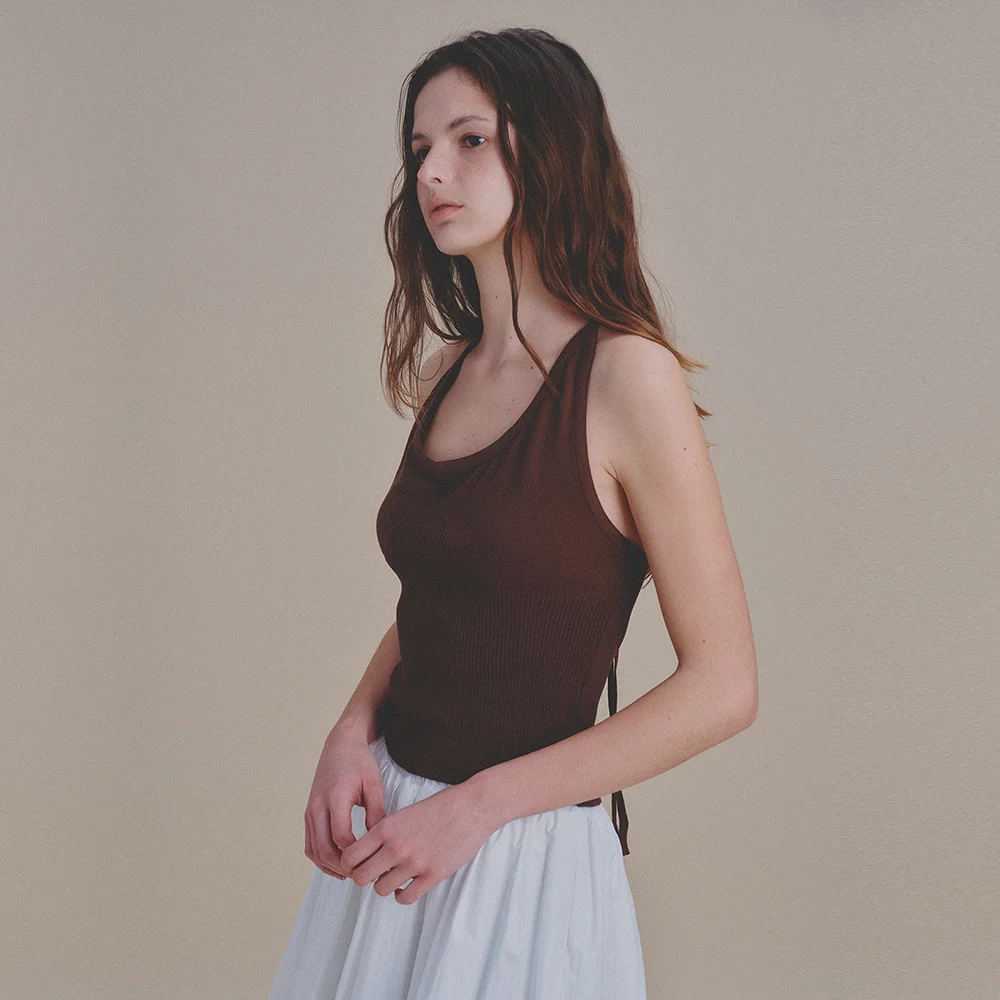 Biana Halter-Neck Knit (Brown)