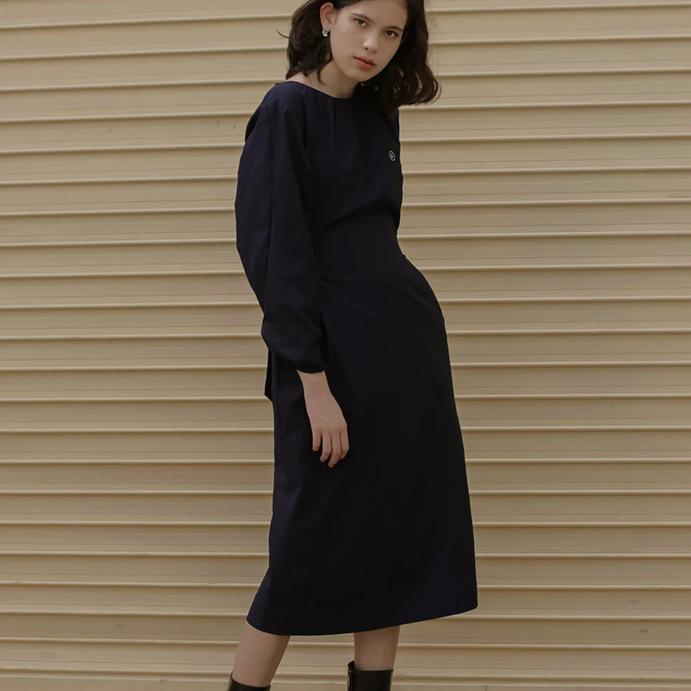 002 Sleeve twist shirring dress