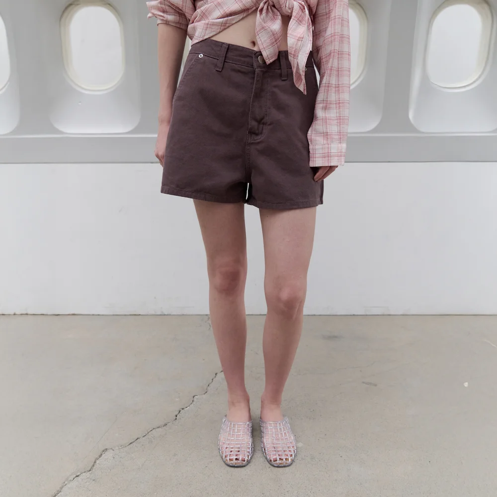 Low Basic Cotton Short Pants (Mute purple)
