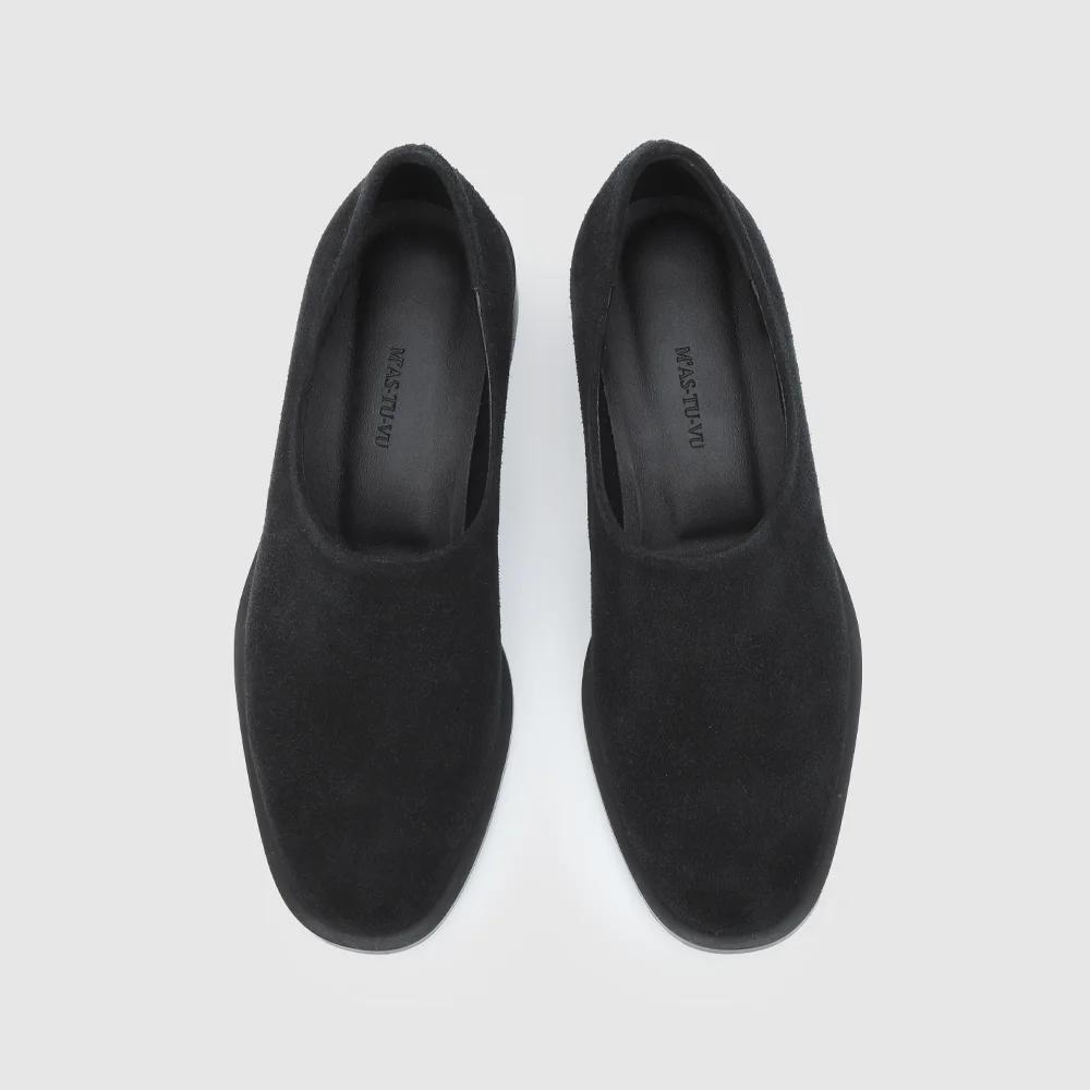 manon round slip-on shoes(black)
