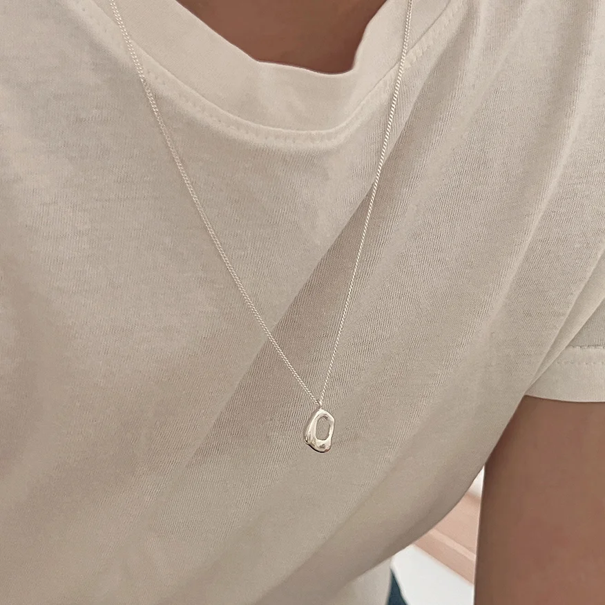 silver925 sand long necklace_2 Colors