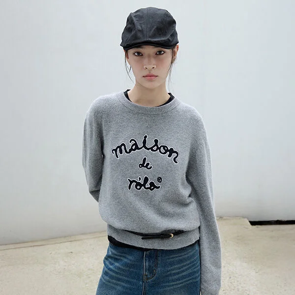 MAISON DE ROLA PATCHWORK KNIT GRAY