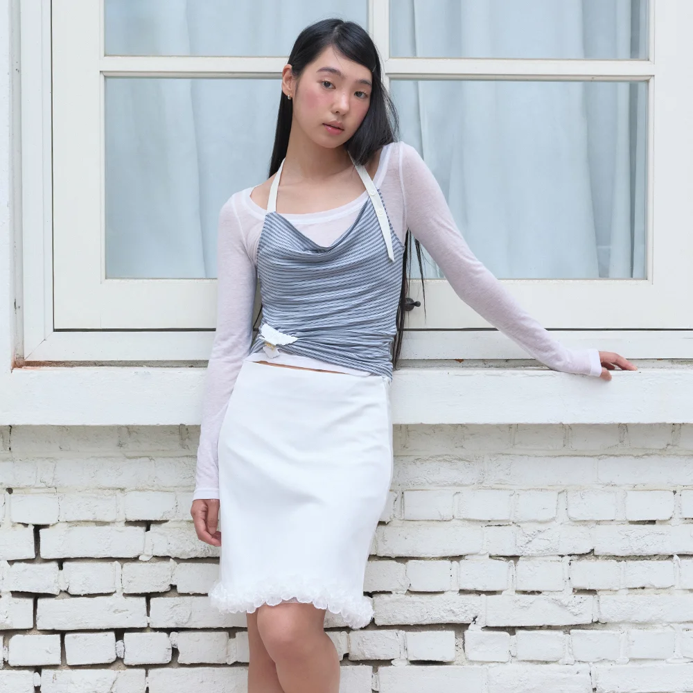 DOUBLE LAYER LACE SKIRT (WHITE)