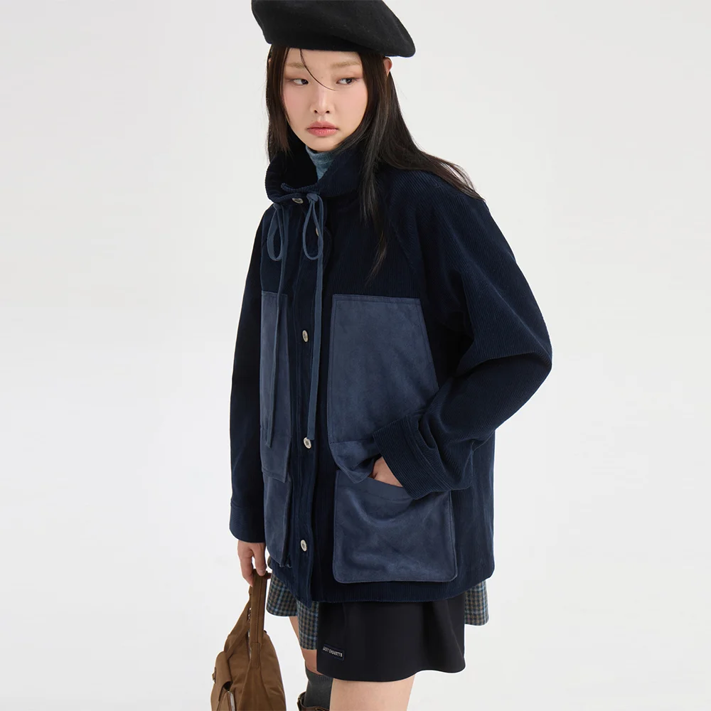 Corduroy Button Jumper (navy) LFUAS26110NYX