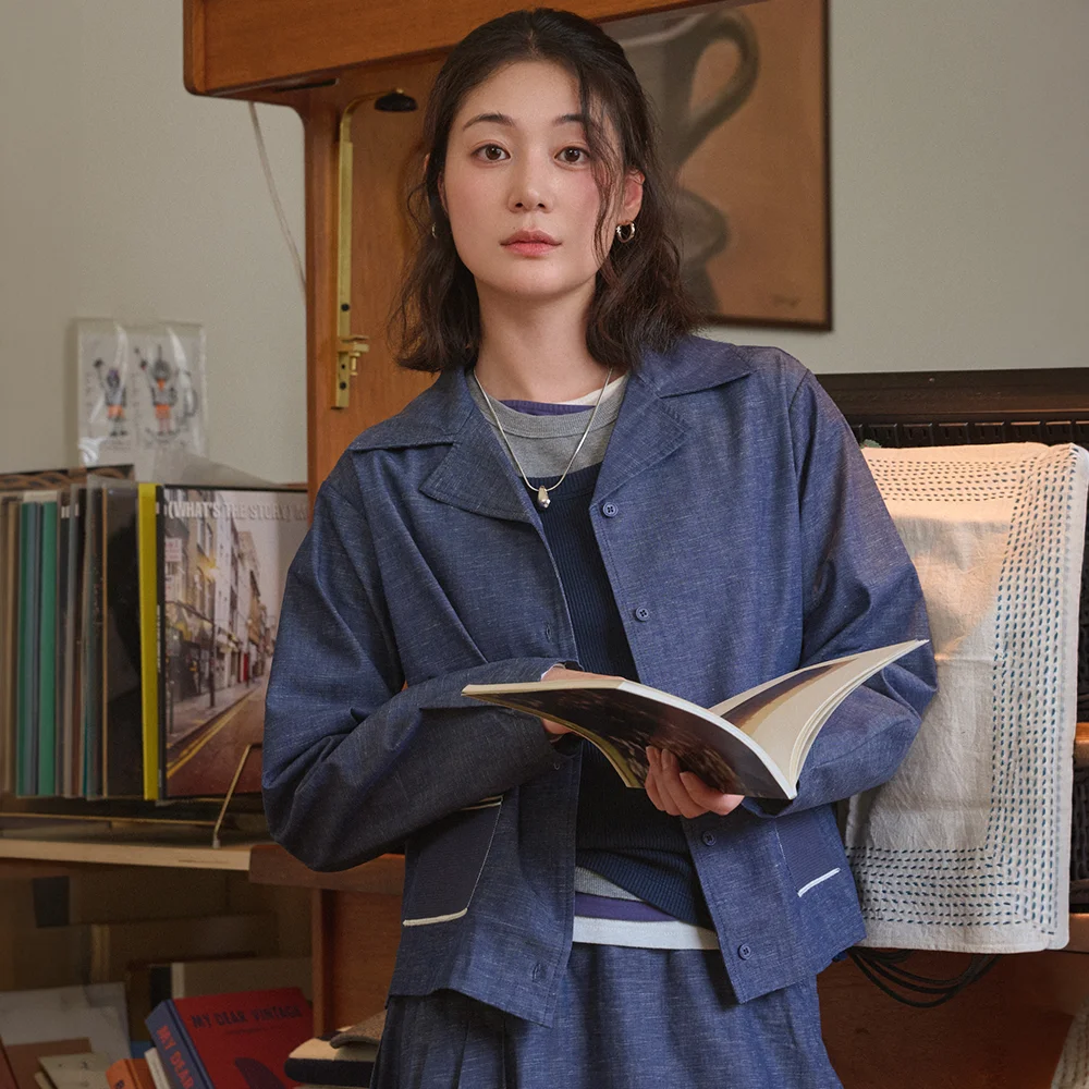 CASTIEL-FANCY DENIM SHIRT_Blue
