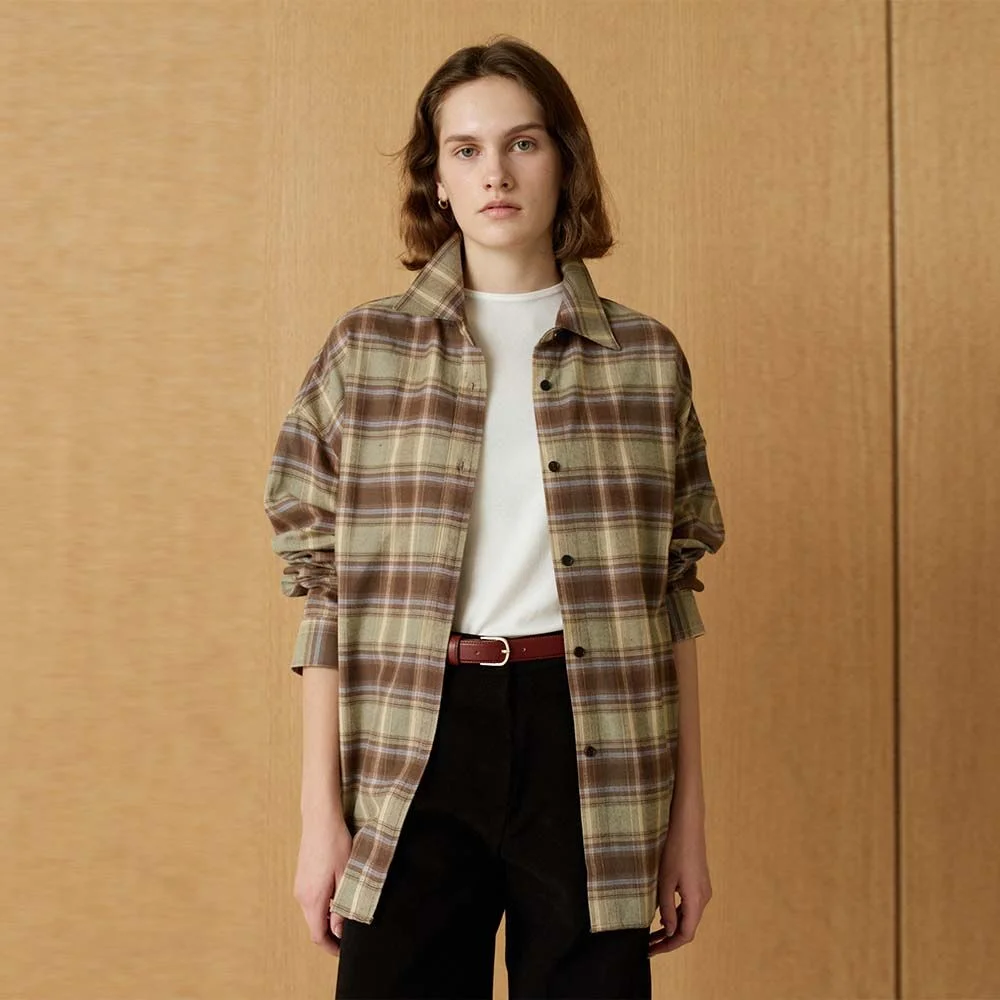 Overfit Check Shirt(Brown)