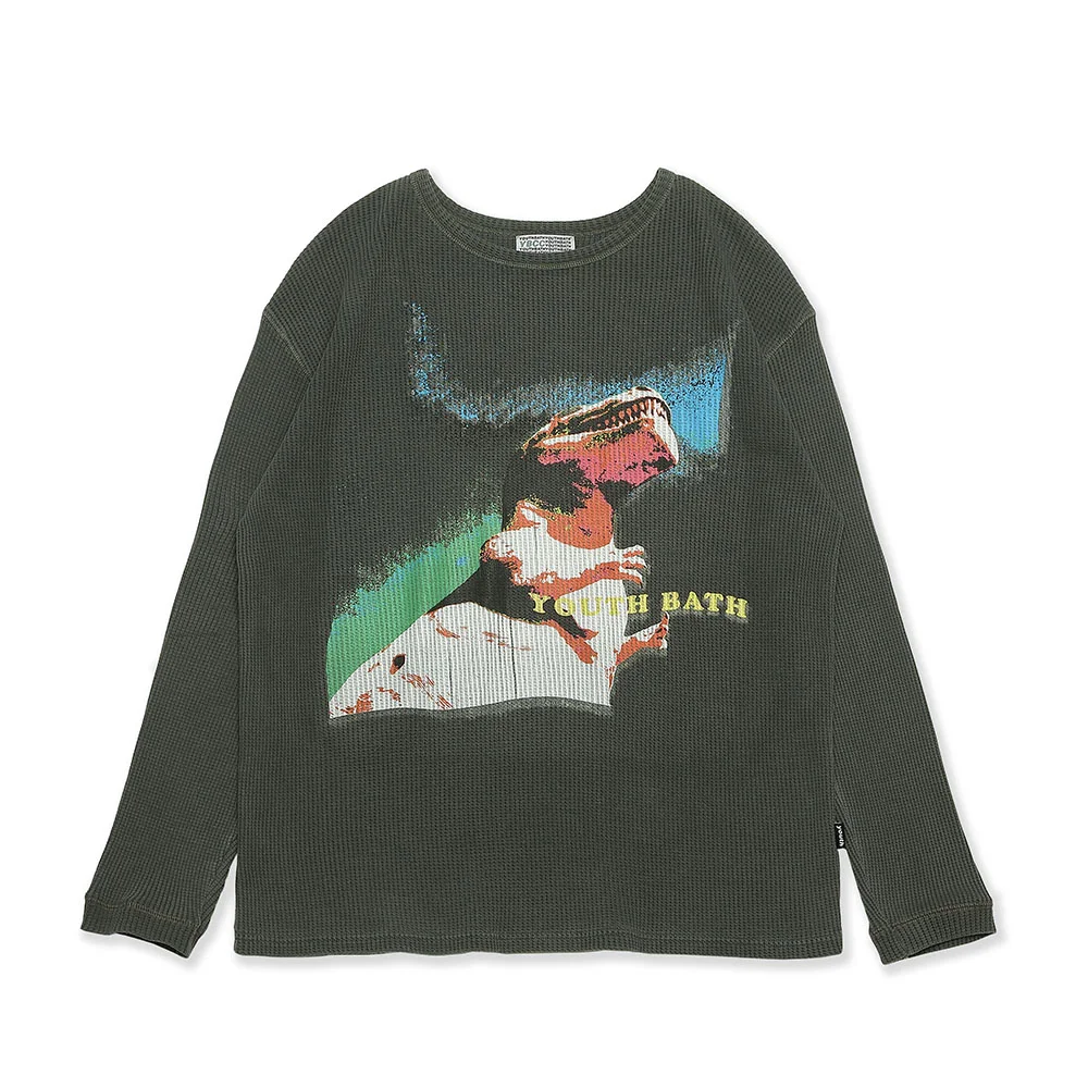 DINO WAFFLE LONG SLEEVE_CHARCOAL