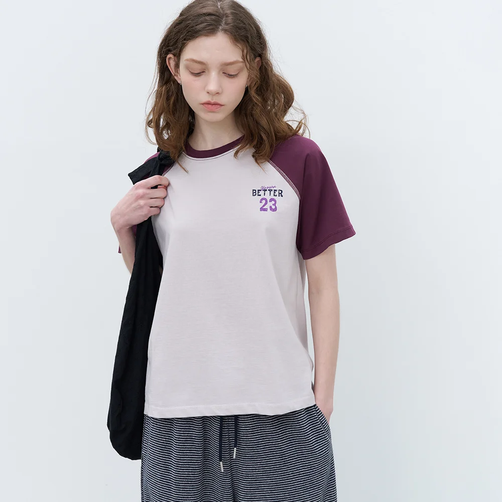Raglan half T-shirt _Lavender