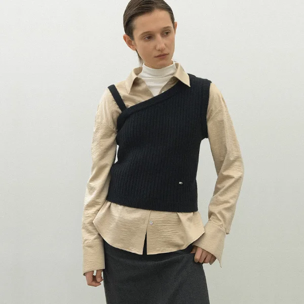 WOOL ELROY UNBAL VEST(VT-0270)
