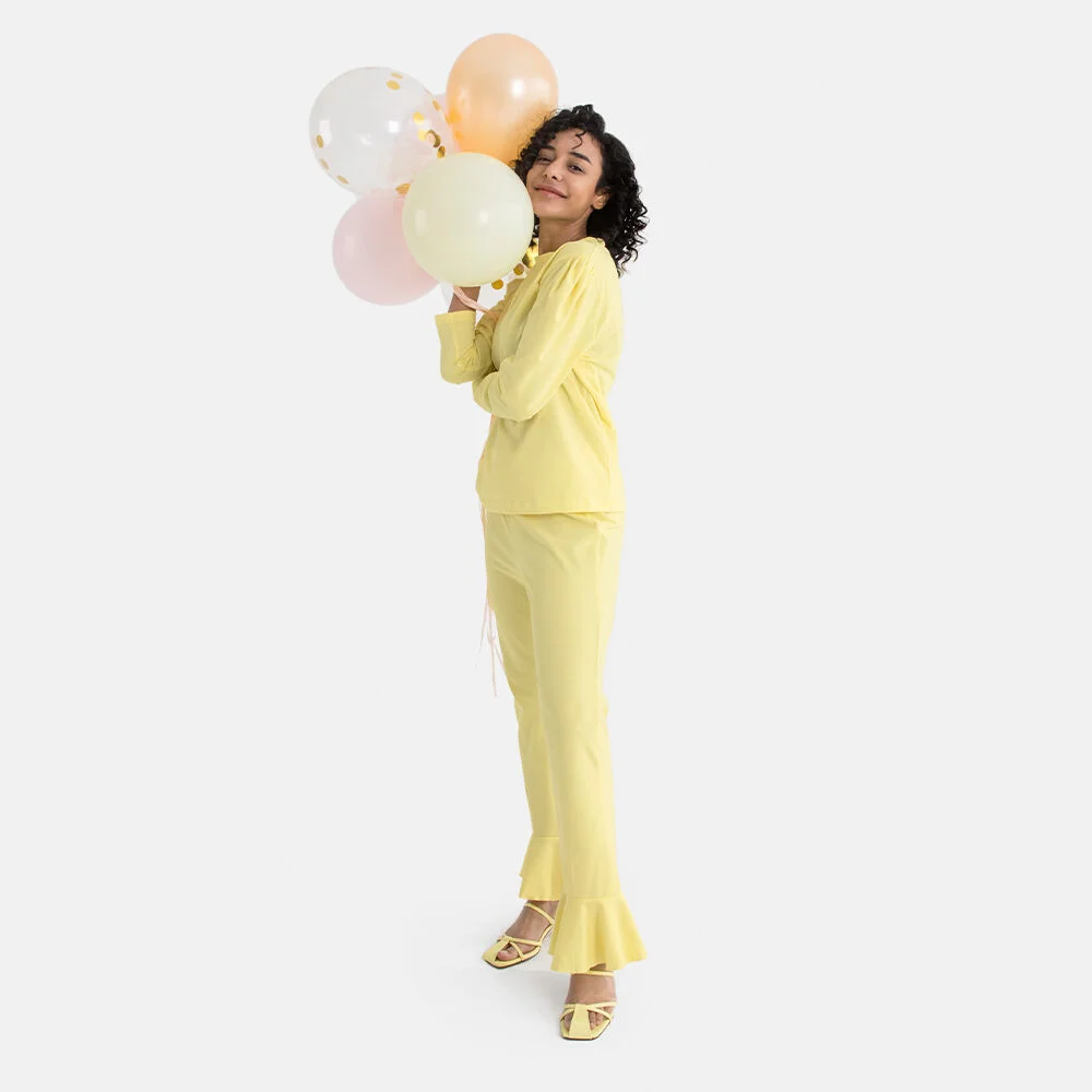 Soho Modal Puff Lounge Set Lemon Soho 莫代爾 泡泡 家居套裝 Lemon