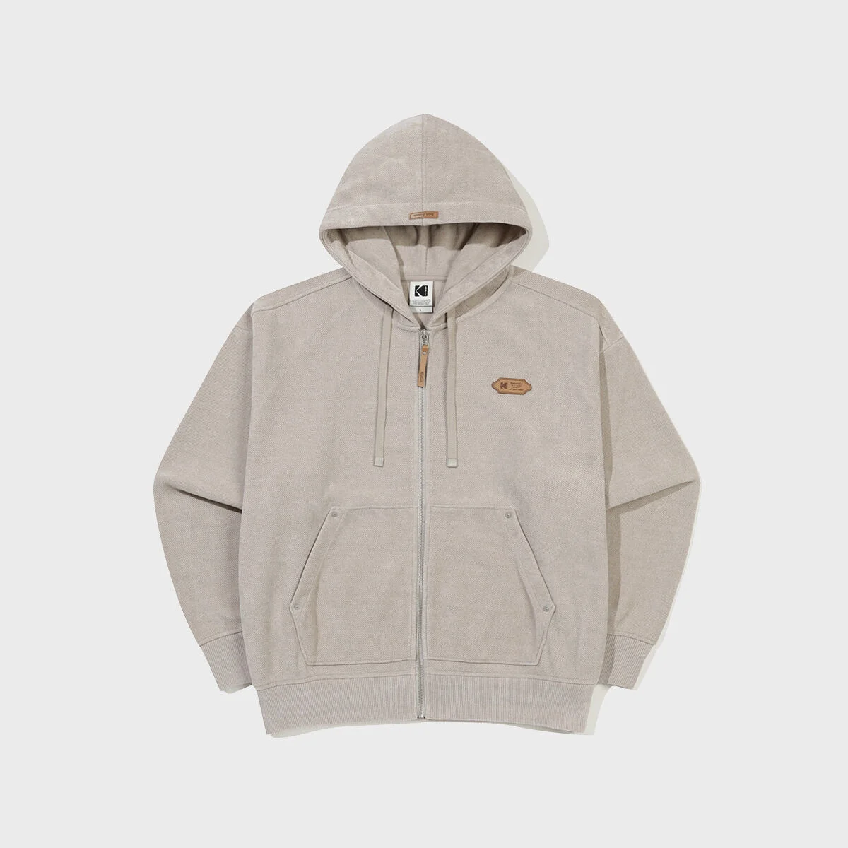 綿密 連帽衫 拉鏈 BEIGE