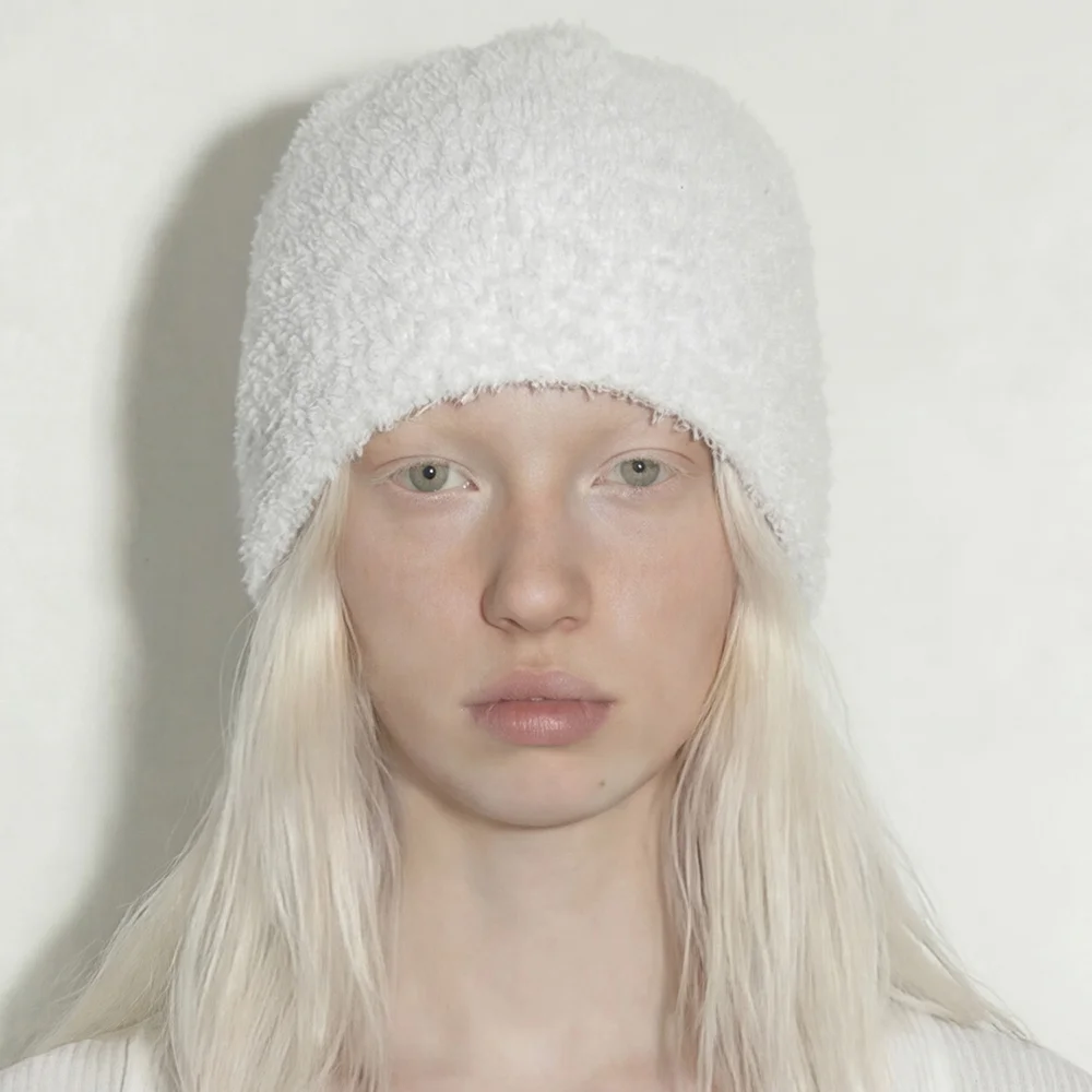涼感 圈圈紗 輕量 夏季 冷帽 FUZZY BEANIE / COOL BOUCLE / WHITE