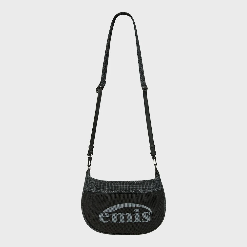PACKABLE CHECK CROSSBODY BAG-BLACK