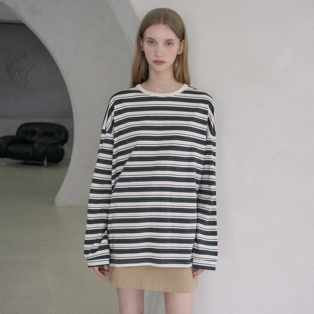 Striped Round T-Shirt (ivory)