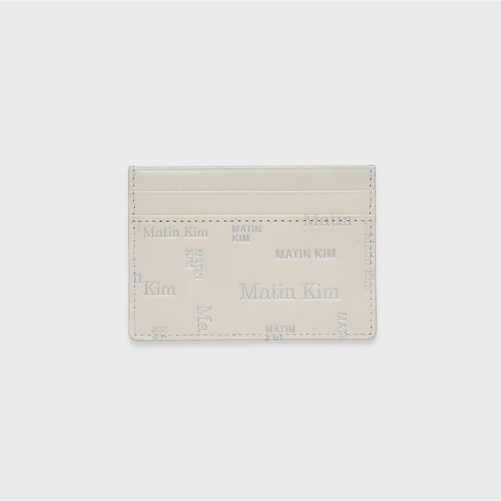 MATIN ALL-OVER LOGO CARD WALLET IN IVORY