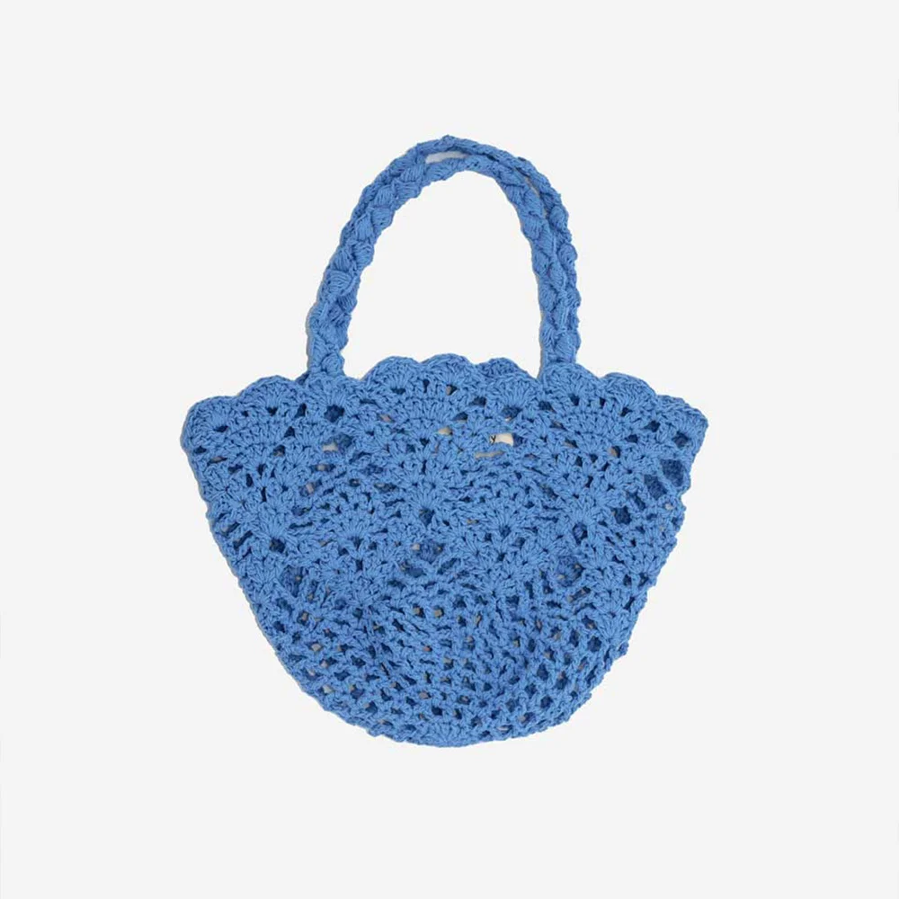 Pineapple Mini Tote Bag _ Blue (菠蘿 手工製 鉤織 迷你托特袋)
