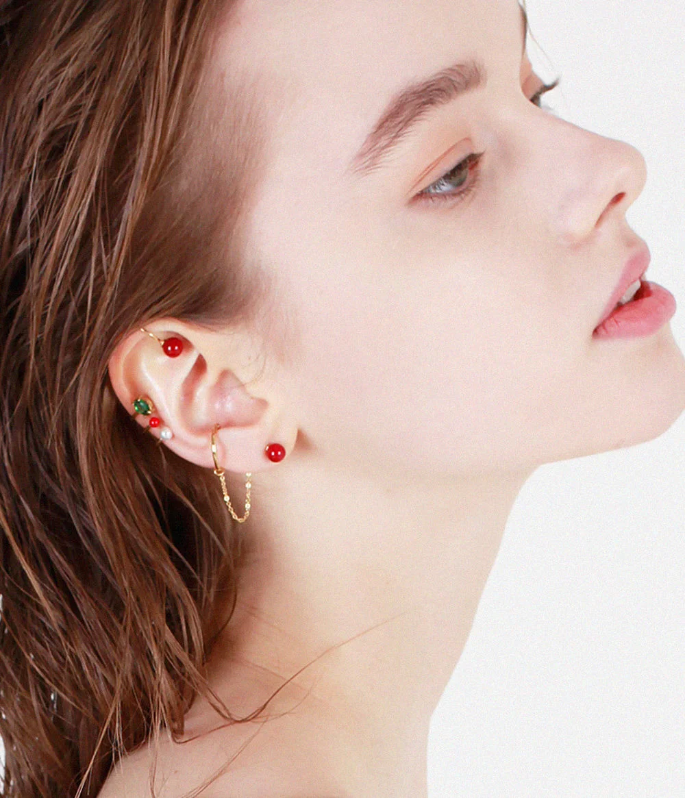 Red Pearl Earring