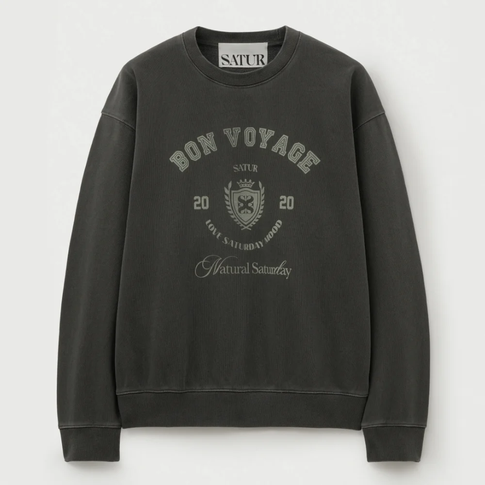 Bon Voyage 染色 衛衣 炭灰色
