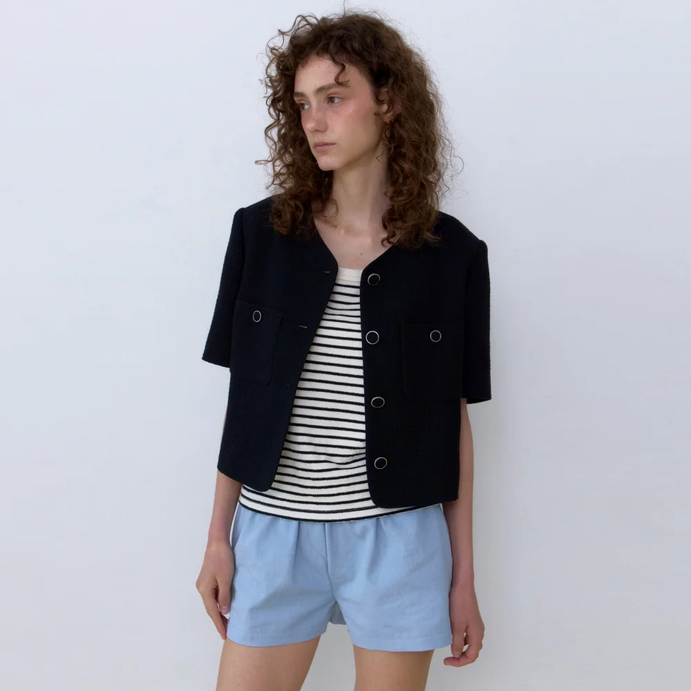SUMMER TWEED JACKET BLACK