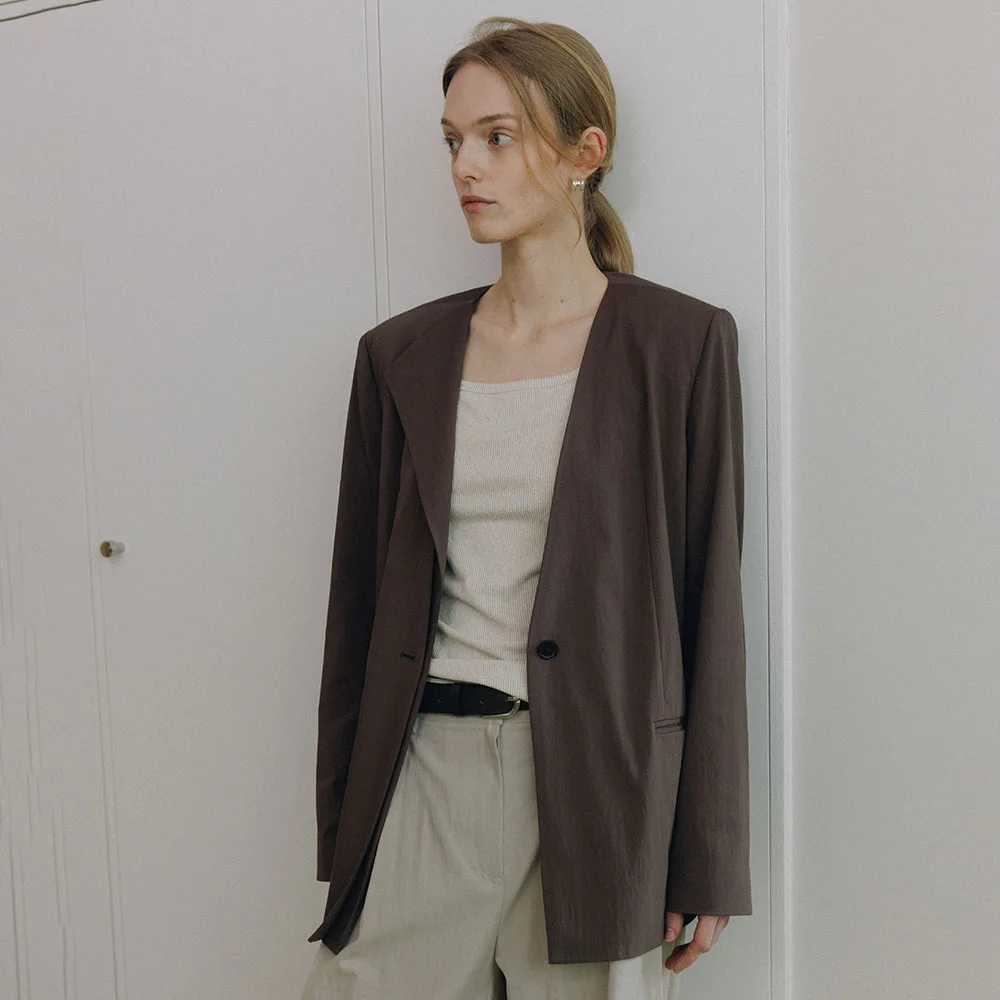 Detachable Collar V-neck Jacket SW6MJ783-93