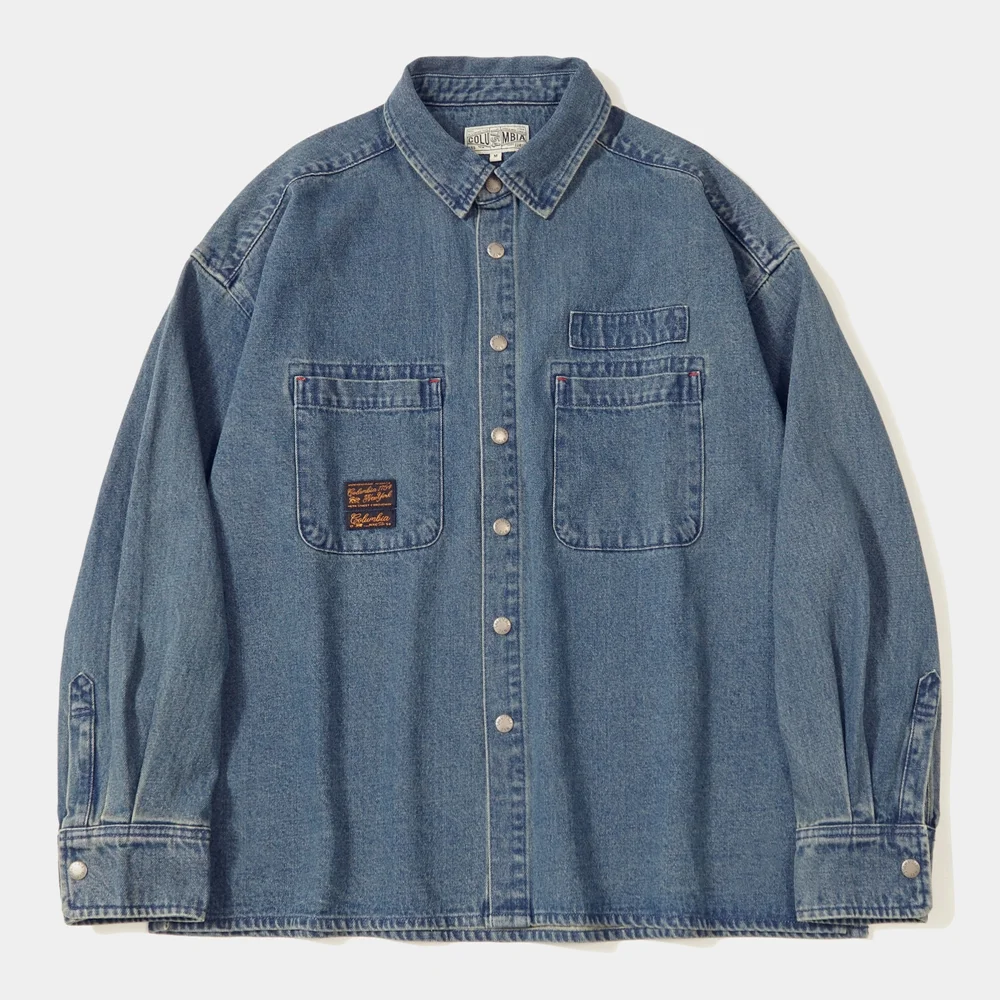 SL-LABEL OVER-FIT DENIM SHIRTS_MIDNIGHT JEAN