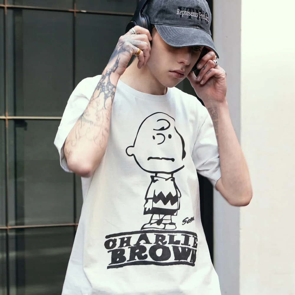 Charlie 啡色 Pigment T恤 (CREAM)
