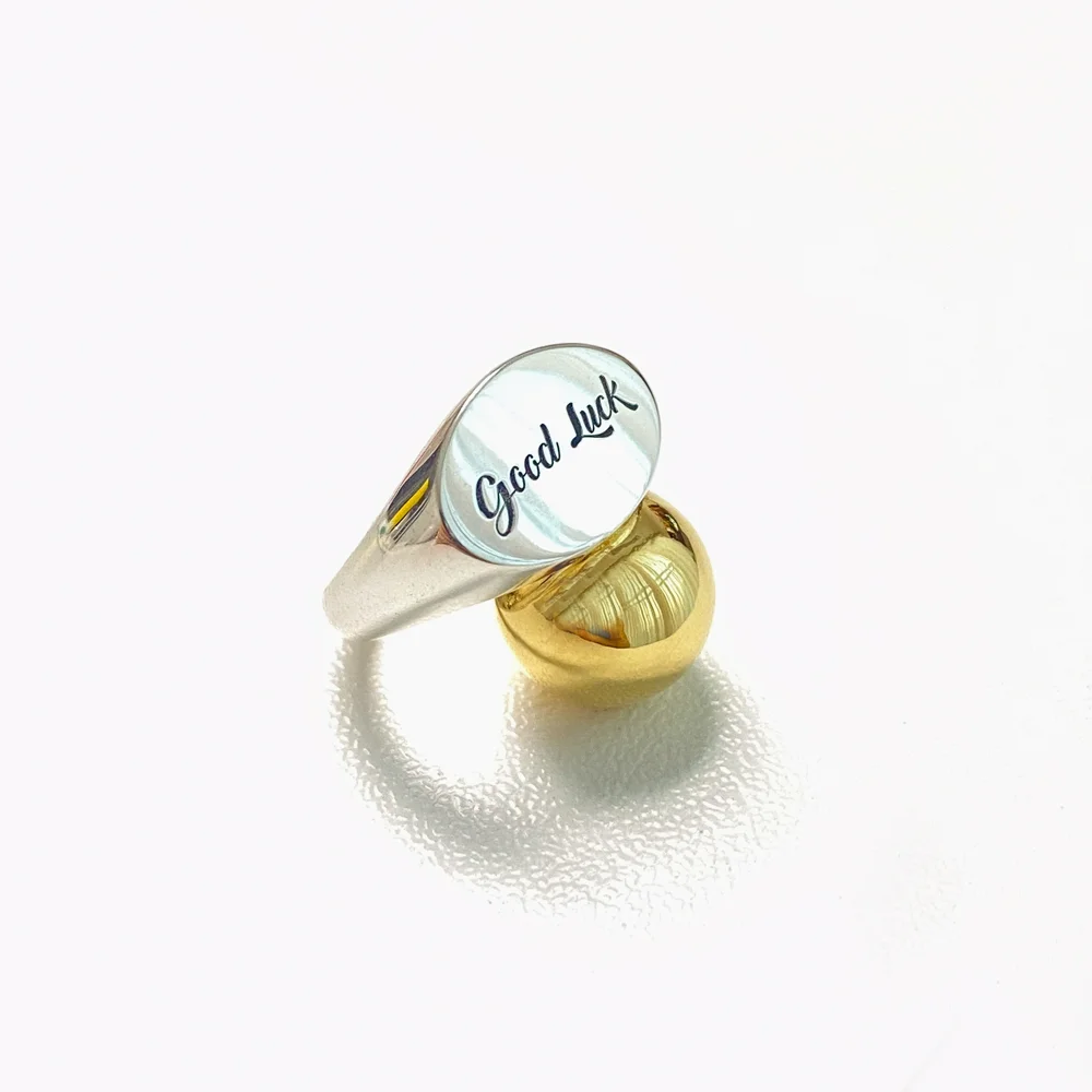 Good Luck Signet 環-銀色