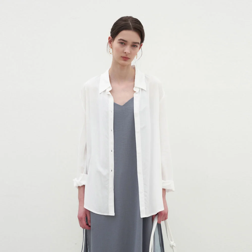 CLEAR TENCEL BLOUSE_IVORY